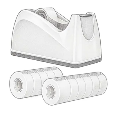 Amazon Basics Matte Finish Tape with Desktop Dispenser and Refills (Pack of 16)