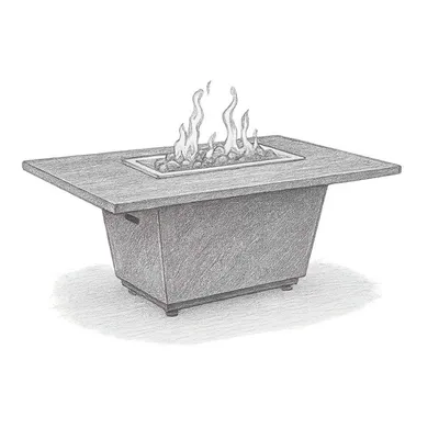 American Fyre Designs Cosmopolitan Rectangle Concrete Fire Table (54")