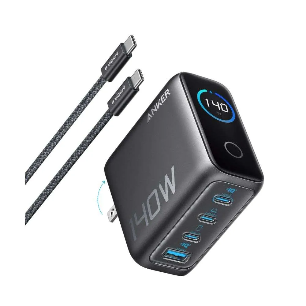 Anker Charger (140W, 4-Port, PD 3.1) with USB-C Cable