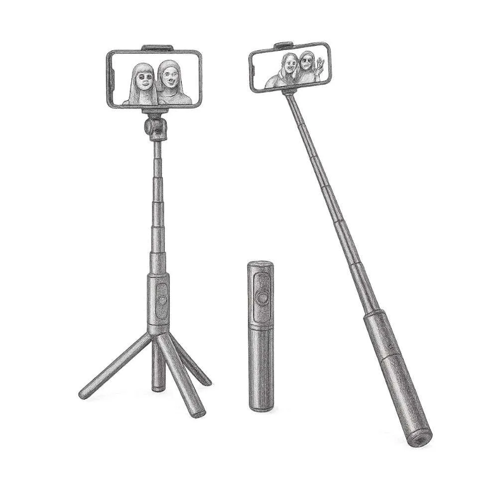 Atumtek Premium Mini Phone Tripod Selfie Stick (Extends to 2.61')