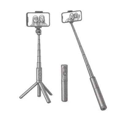 Atumtek Premium Mini Phone Tripod Selfie Stick (Extends to 2.61')