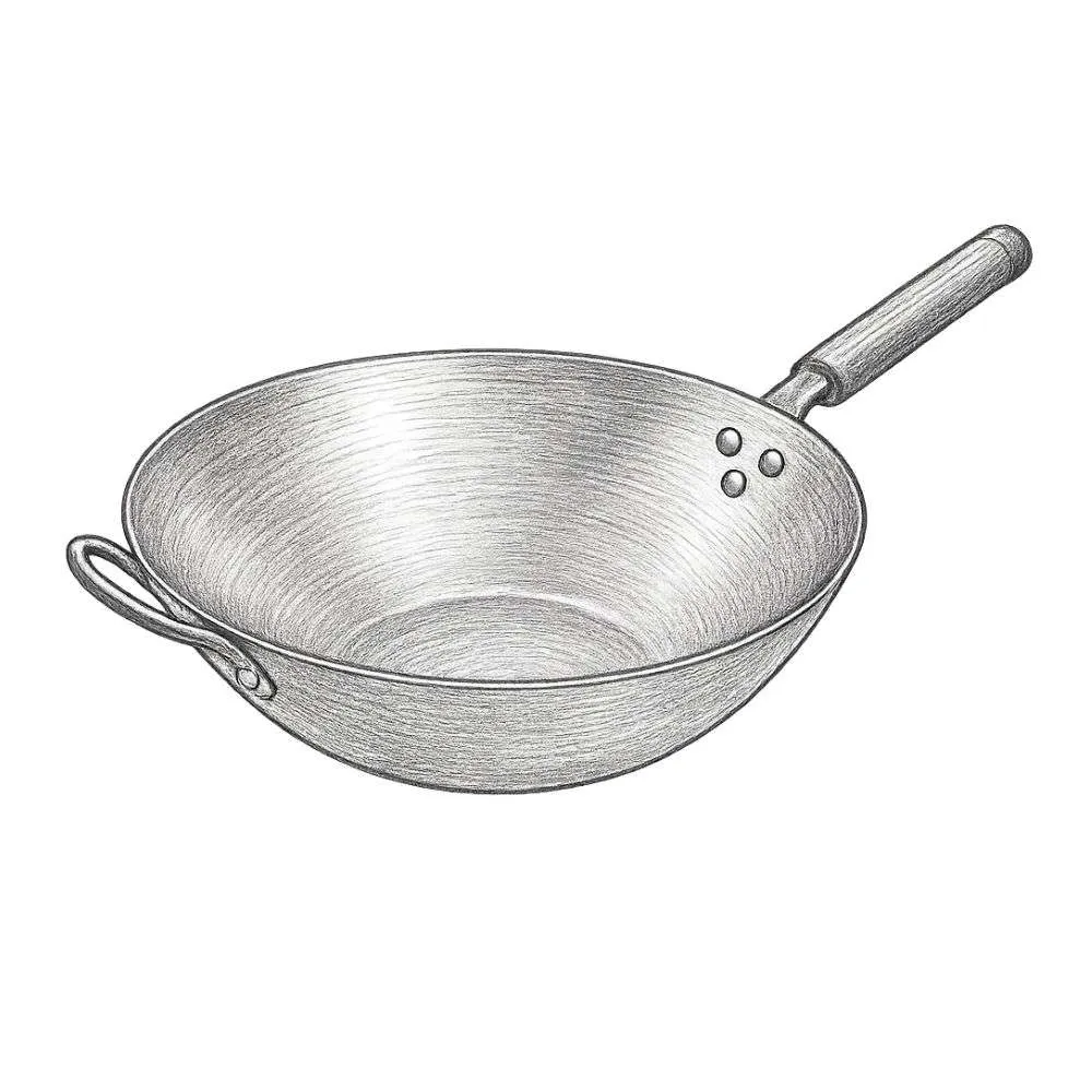 Babish Carbon Steel Flat Bottom Wok and Stir Fry Pan