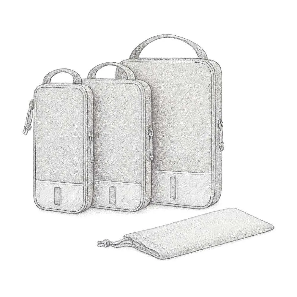 Bagsmart Compression Packing Cubes Set (Pack of 4)