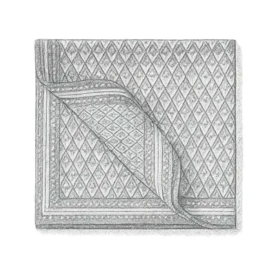 Brunello Cucinelli Silk Pocket Square with Geometric Design