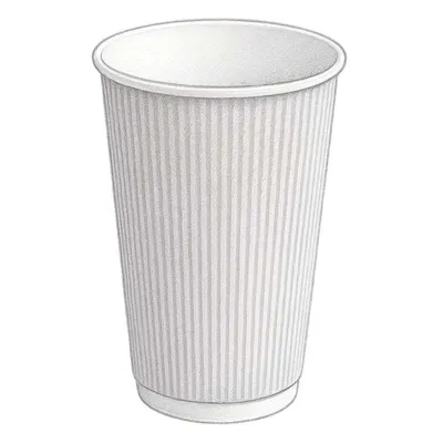 Choice 16 oz. Double Wall Ripple Kraft Paper Hot Cup (500 Count)