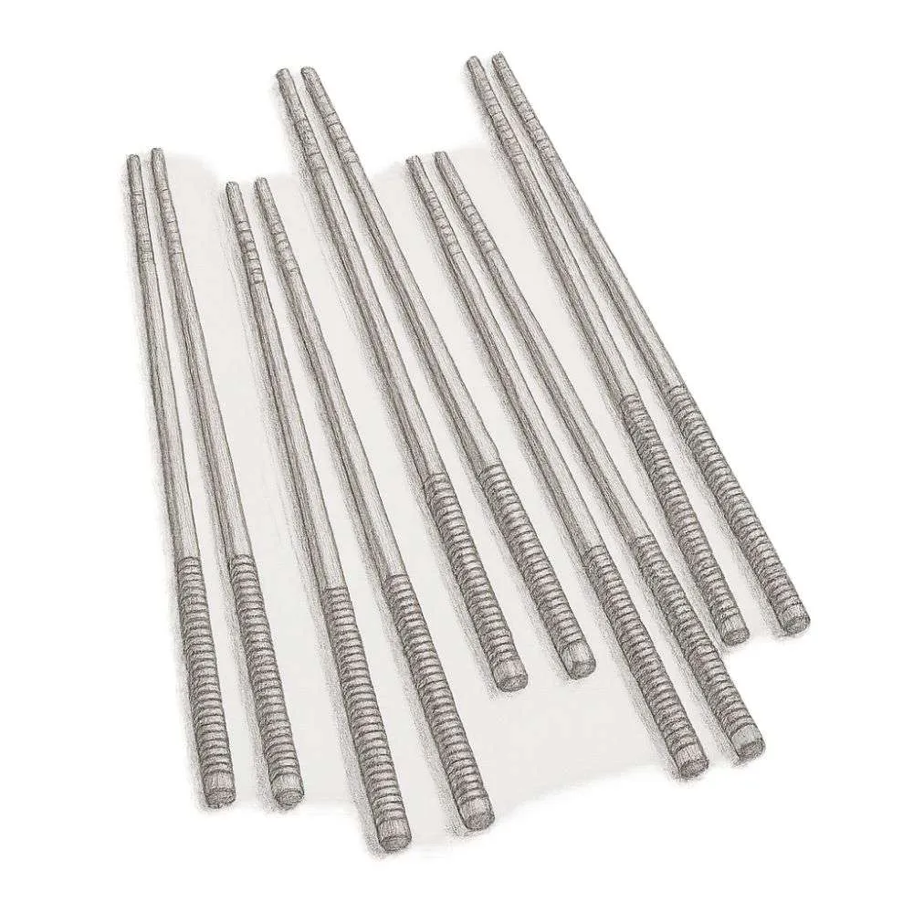 Crate and Barrel Black Striped Bamboo Chopsticks (5 Pairs)