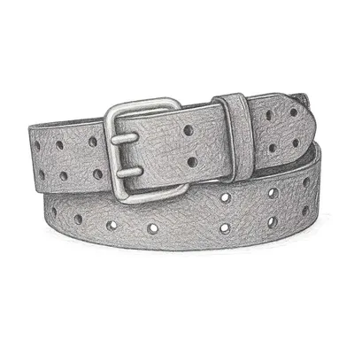 Dickies Perforated Leather Double Prong Buckle Belt