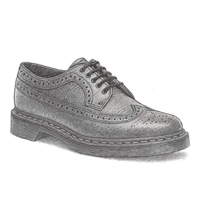Dr. Martens 3989 Yellow Stitch Smooth Leather Brogue Shoes