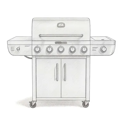 Even Embers Gas Stainless Steel 5-Burner Grill