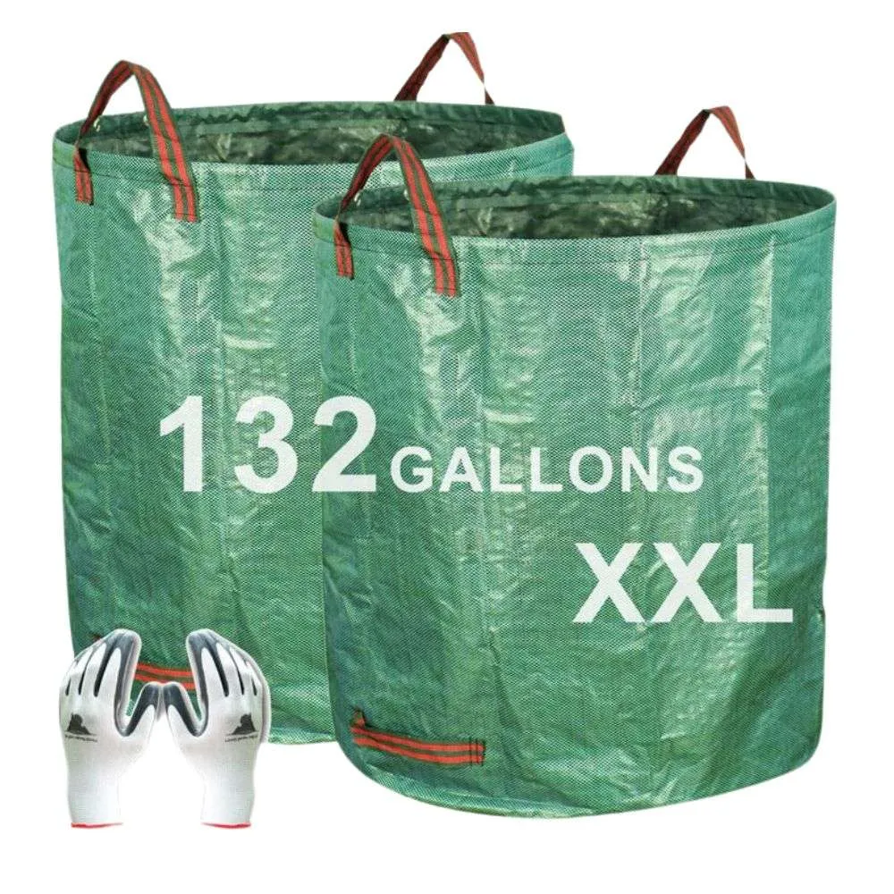 Gardzen 2 Pack Gardening Bag of Leaves (132 Gallons Each)