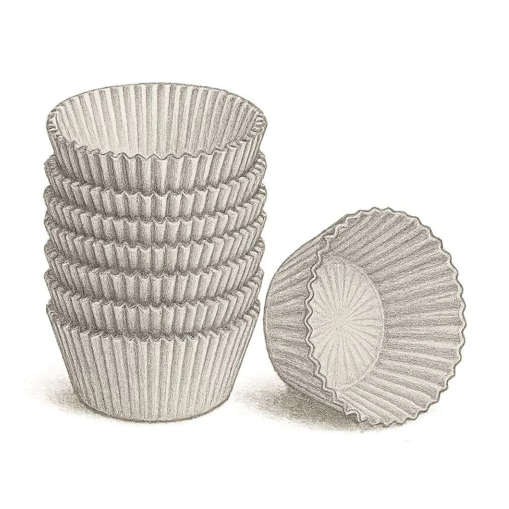 Gifbera Silver Foil Cupcake Liners 200-Count