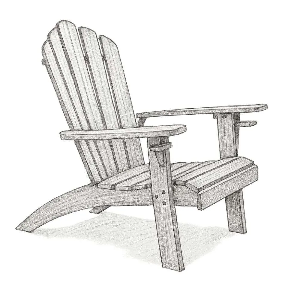 Grandin Road All-natural Teak Oversized Adirondack Chair