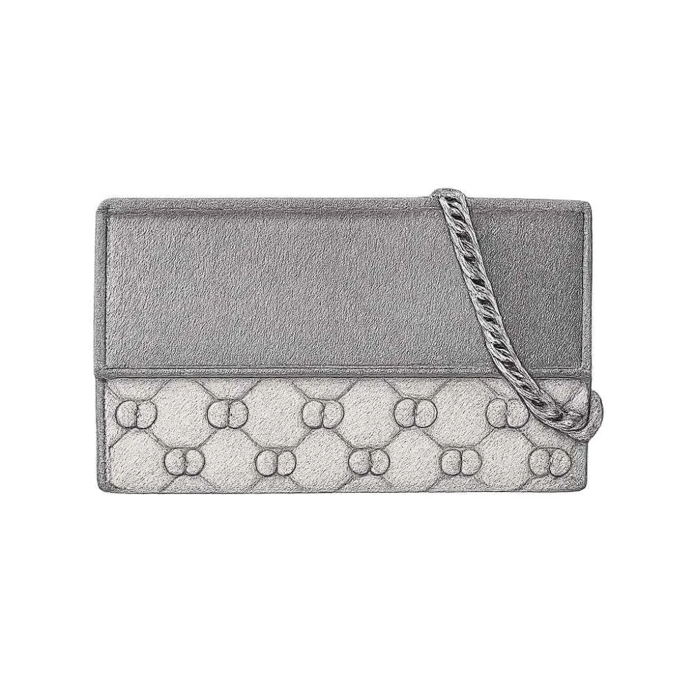 Gucci GG Marmont Bi-Color Chain Wallet