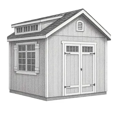 Handy Home Products Windemere Wooden Storage Shed with Floor (10' x 12')