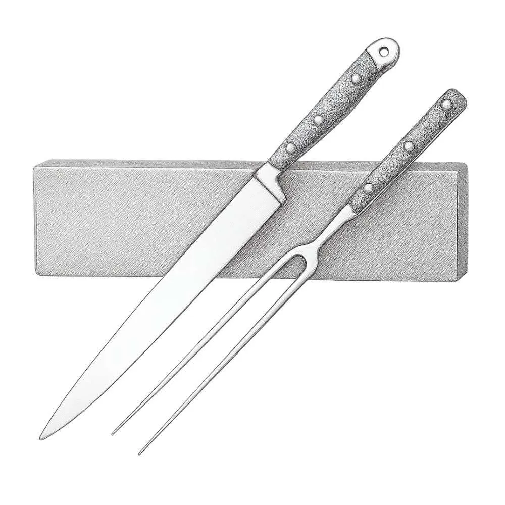 Heritage Steel Hammer Stahl Carving Knife and Fork Set