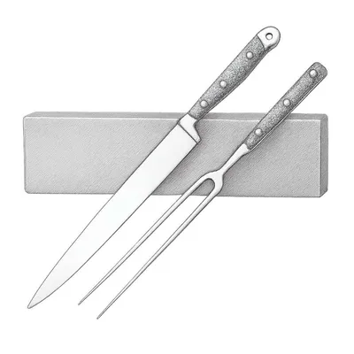 Heritage Steel Hammer Stahl Carving Knife and Fork Set