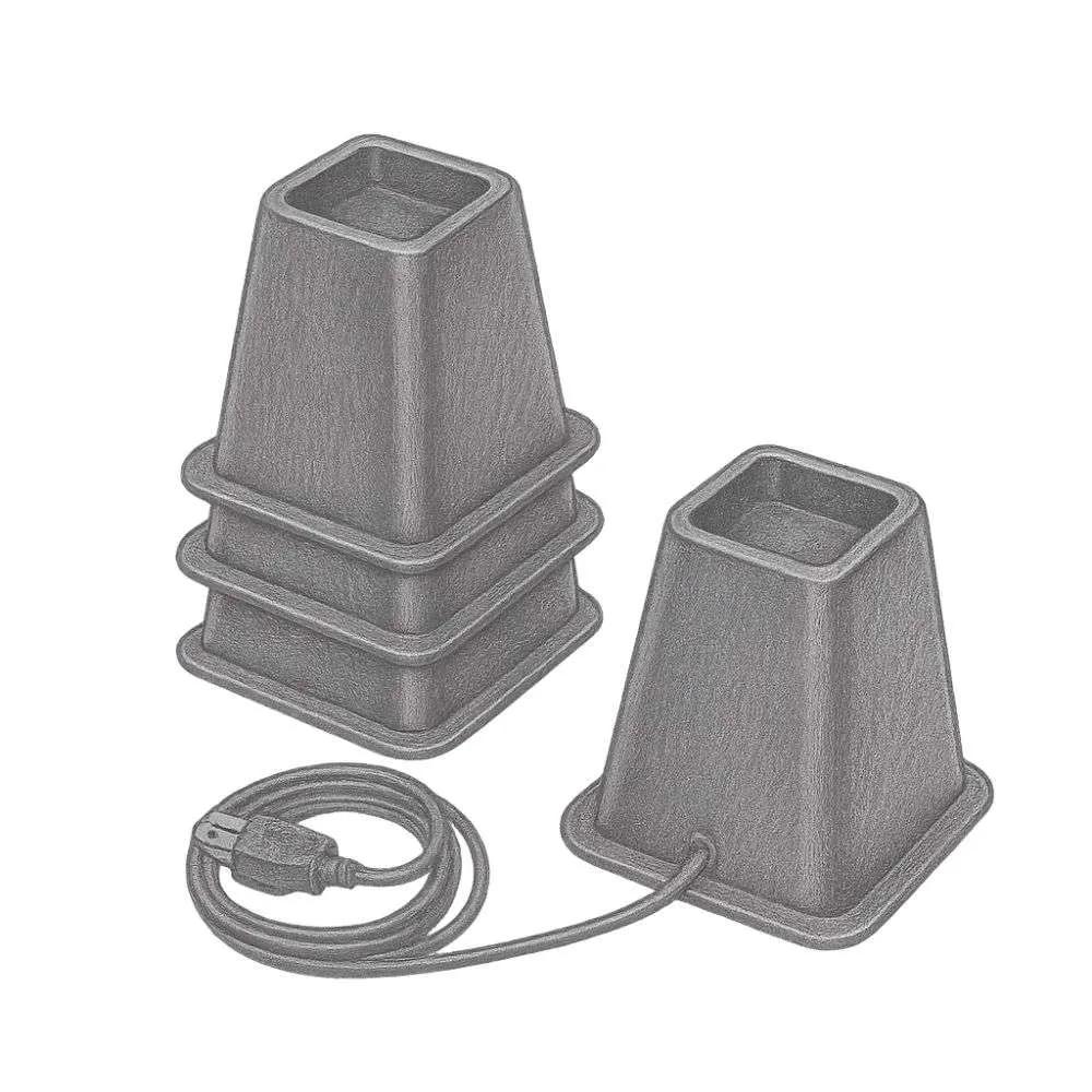 Honey-Can-Do Bed Risers with Power Outlets & USB Ports Black (1 Set of 4 Pieces)