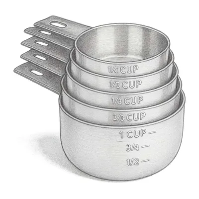 Hudson Essentials Stainless Steel Measuring Cups Set 6 pcs
