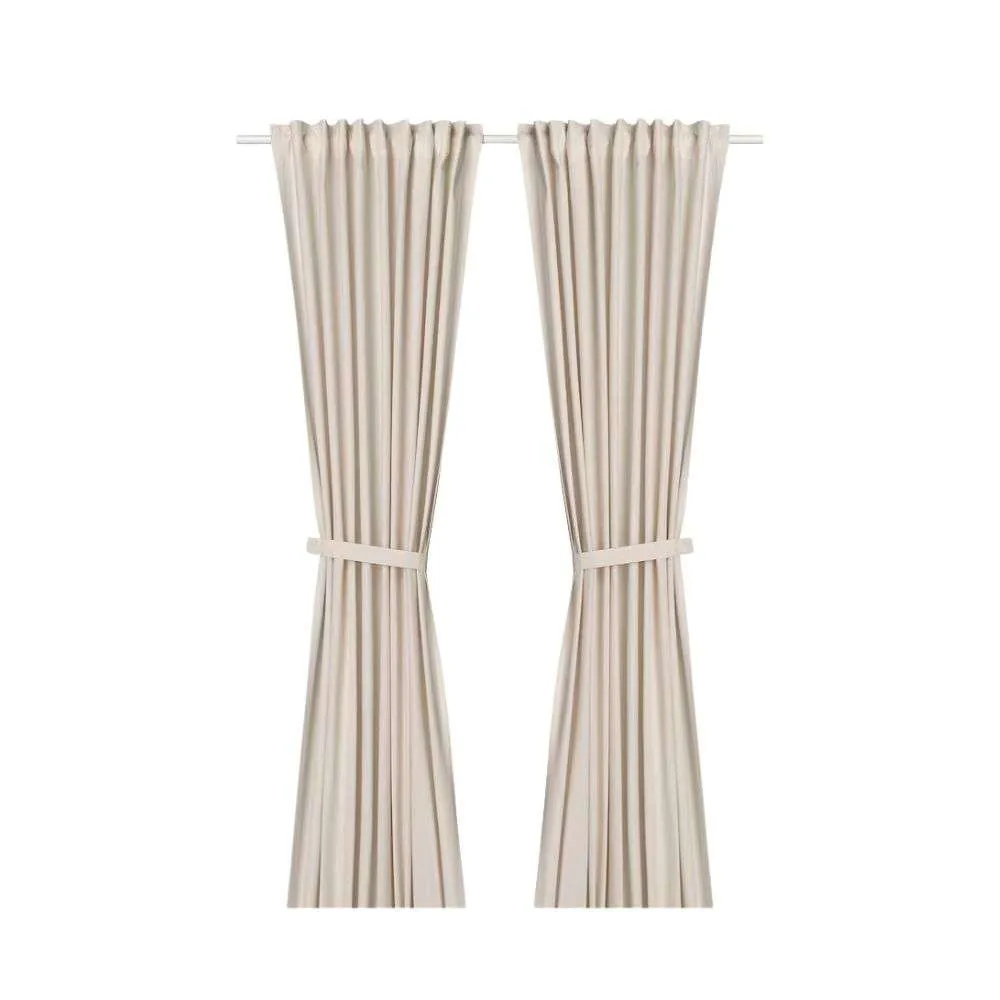 IKEA LENDA Curtains with Tie-Backs (98" x 55", Set of 2)