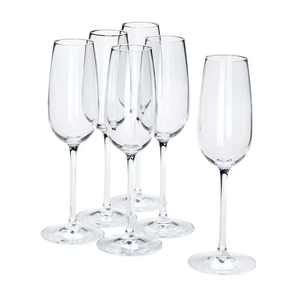 IKEA Storsint Champagne Flute Clear Glass 7 oz (Set of 6)