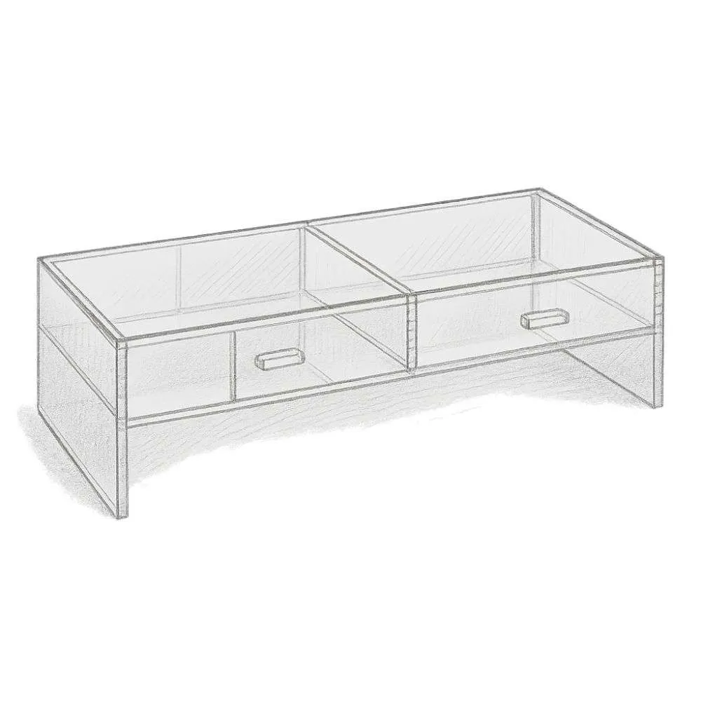 Luxe Acrylic Luxe Monitor Stand with Drawer