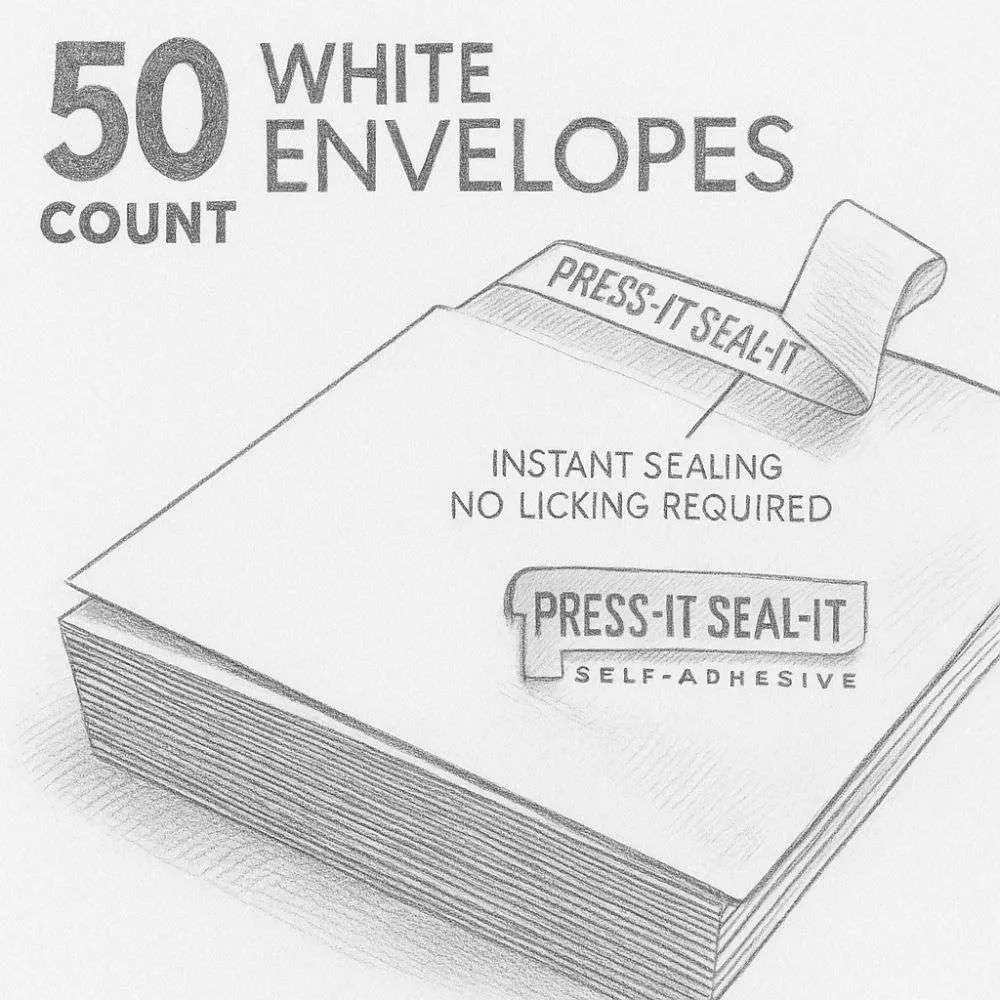 Mead #10 Envelopes, Press-It Seal-It (Pack of 50)