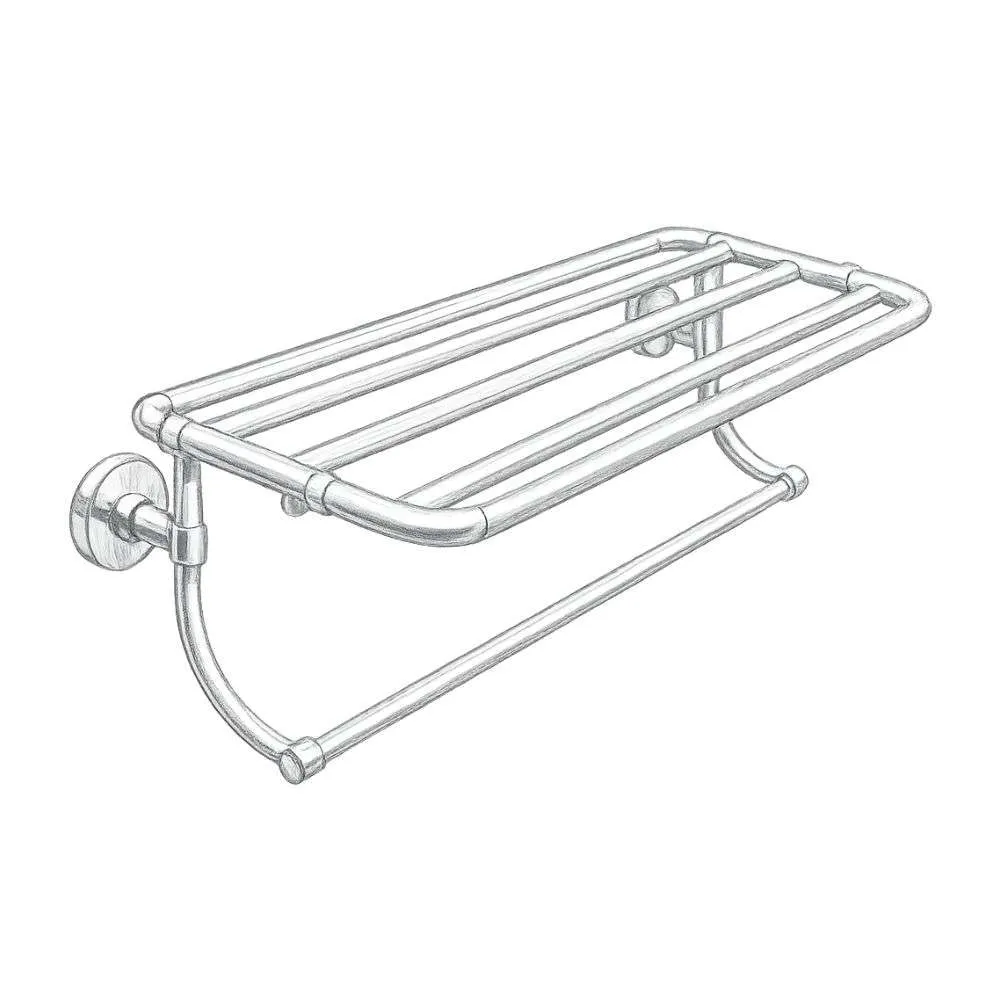 Moen Iso Wide Bathroom Hotel-Style Towel Shelf with Towel Bar (24")