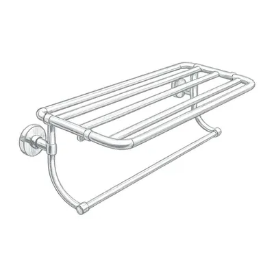 Moen Iso Wide Bathroom Hotel-Style Towel Shelf with Towel Bar (24")