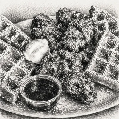 Mom's Chicken & Waffles (inside U31 Bar) Chicken and Waffle Plate