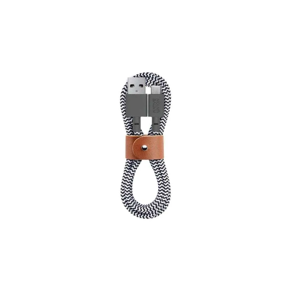 Native Union Belt Cable USB-A to USB-C with Genuine Leather Strap (4 ft)