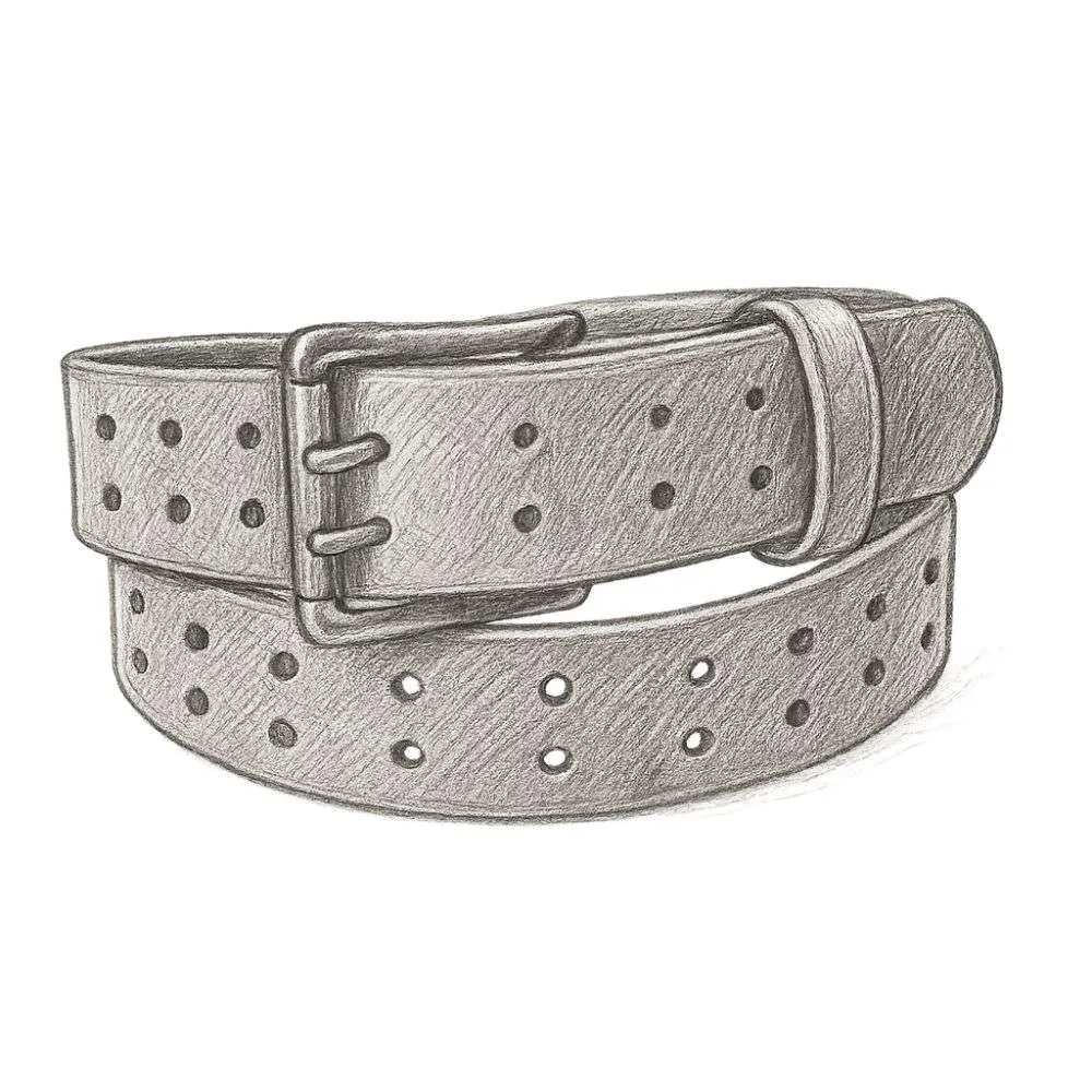 Nohma Leather Double Prong Retro Style Leather Belt