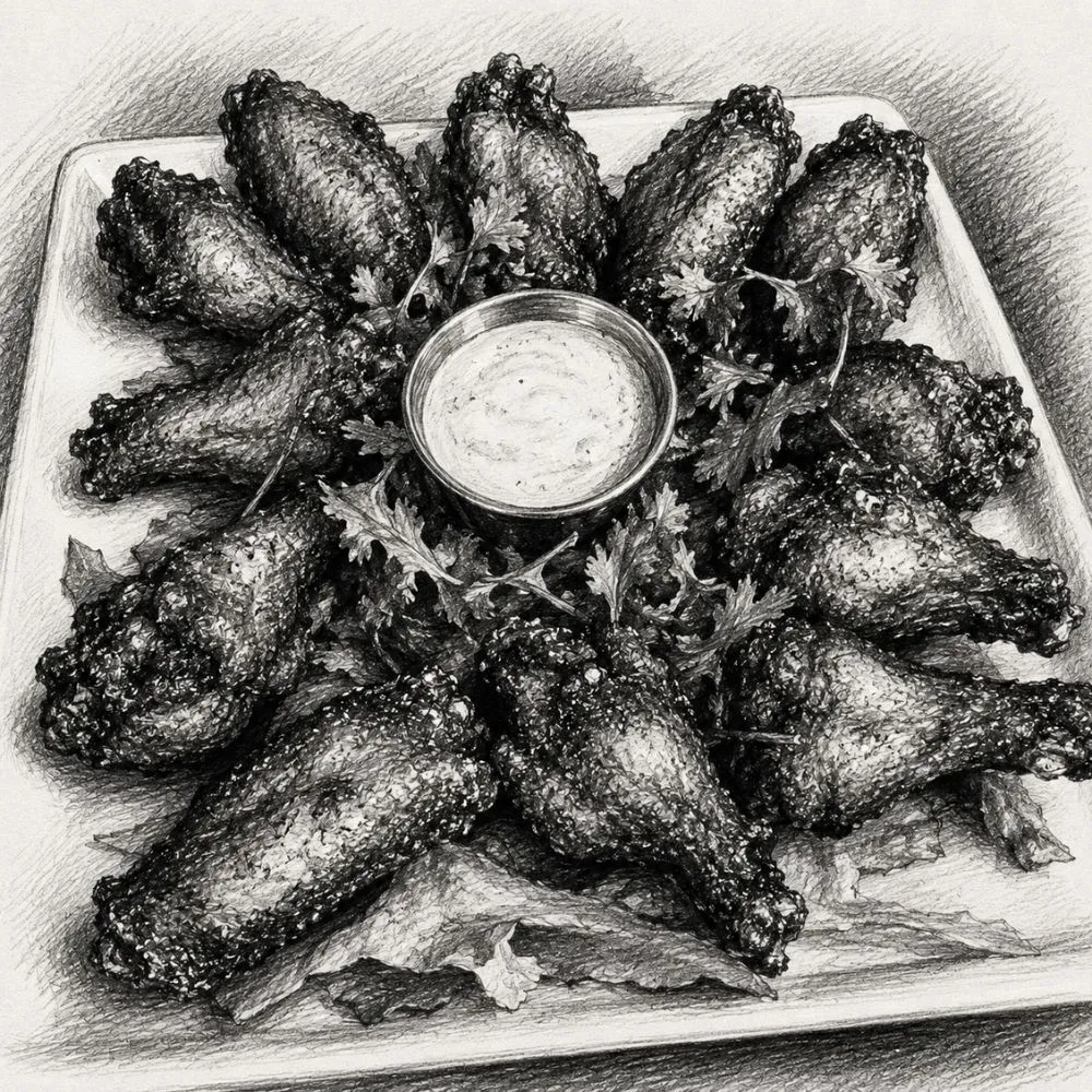 O.B. Noodle House Spicy Garlic Wings