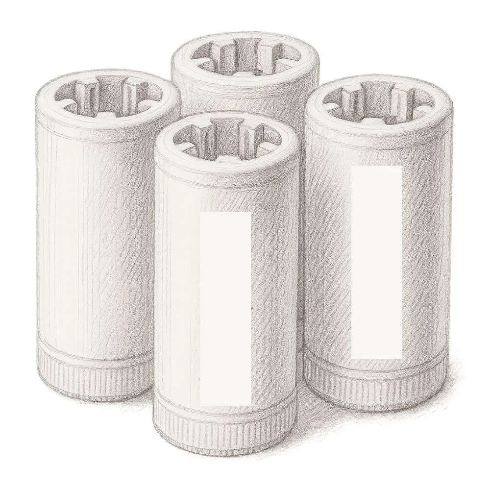 Panasonic Eneloop C Size Battery Adapters for Use with Ni-MH Rechargeable AA Battery Cells (Pack of 4)