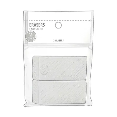 Pen+Gear Pink Block Erasers (2 Count)