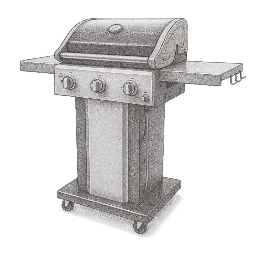 Permasteel 3-Burner Gas Grill with Foldable Side Shelves