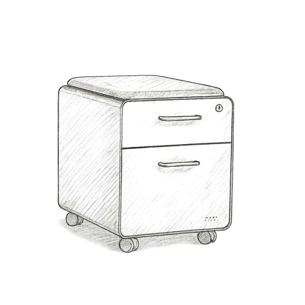 Poppin Mini Stow 2-Drawer Rolling File Cabinet