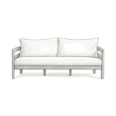 Pottery Barn Woodside Eucalyptus Outdoor Sofa