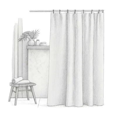 Quince Organic Luxe Waffle Shower Curtain