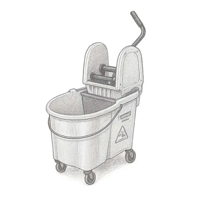 Rubbermaid WaveBrake 2.0 Down-Press Mop Bucket and Wringer with Foot Drain (44 qt)