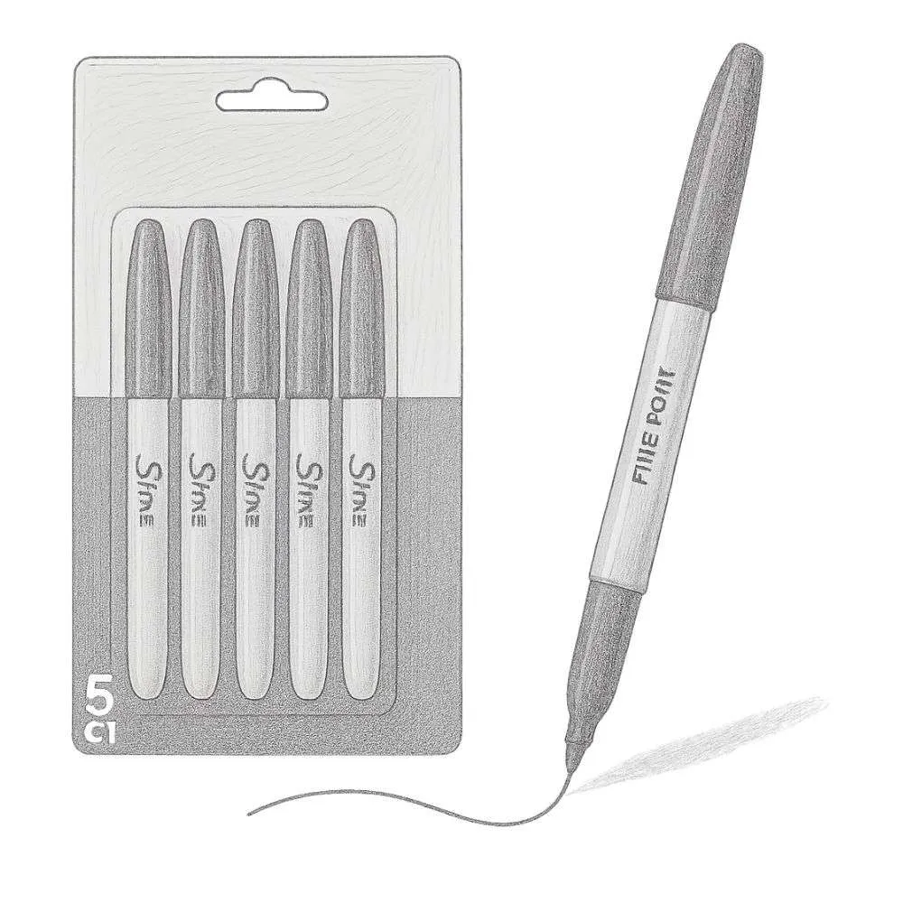 Sharpie Permanent Markers in Black (5 Count)