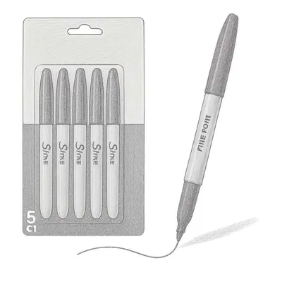 Sharpie Permanent Markers in Black (5 Count)