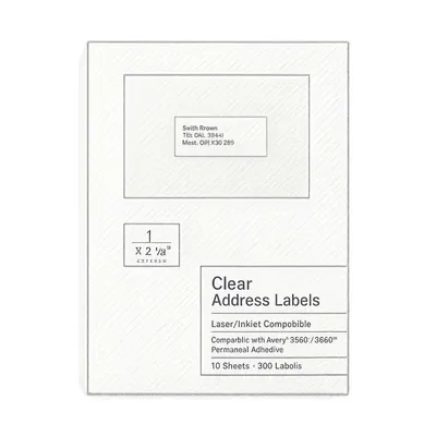 Staples Laser/Inkjet Address Labels (300 labels, 1" x 2.625")