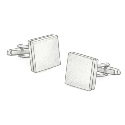 Tie Bar Textured Sweep Silver Cufflinks
