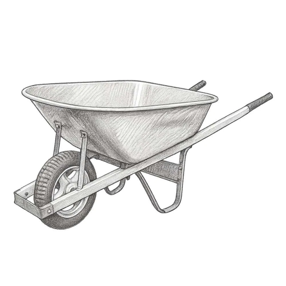 True Temper 6 cu. ft. Wheelbarrow with Steel Handles and Flat Free Tire