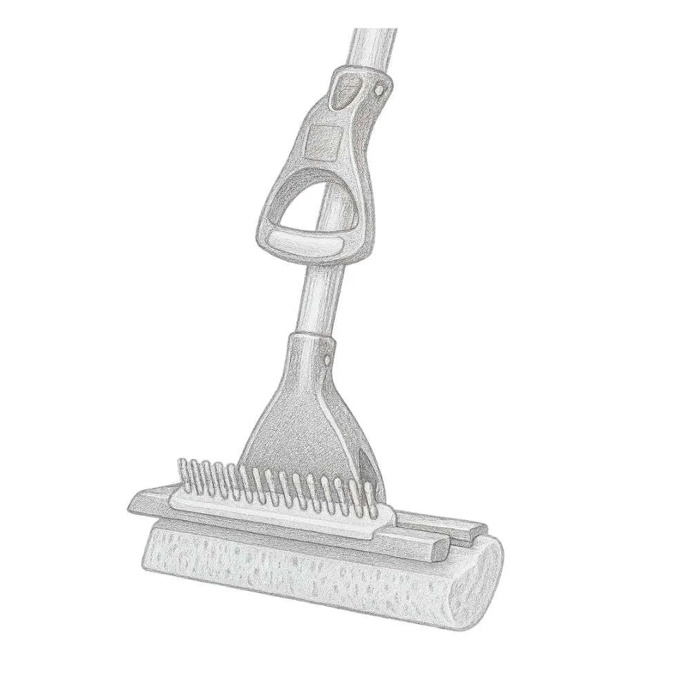 Yocada Sponge Mop with Squeegee and Extendable Telescopic Long Handle
