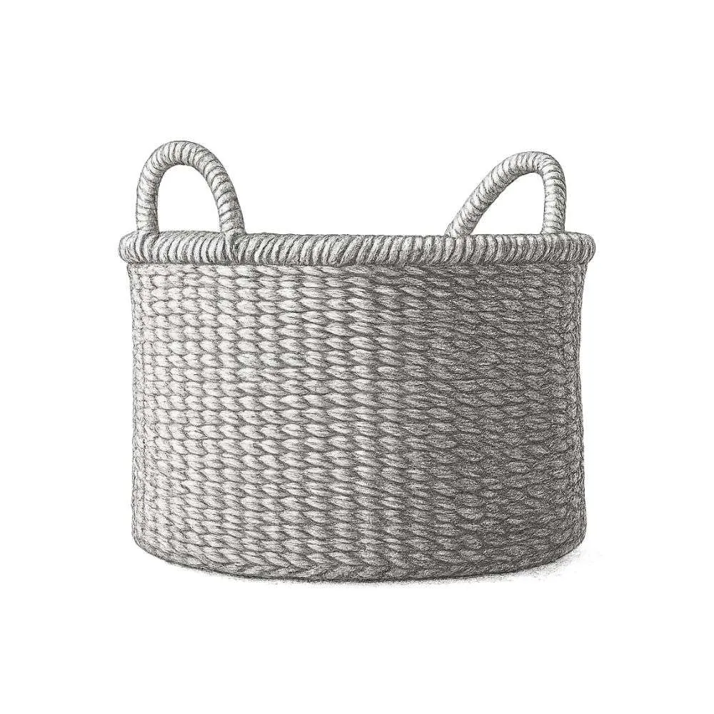 Zara Home Large Seagrass Basket with Handles
